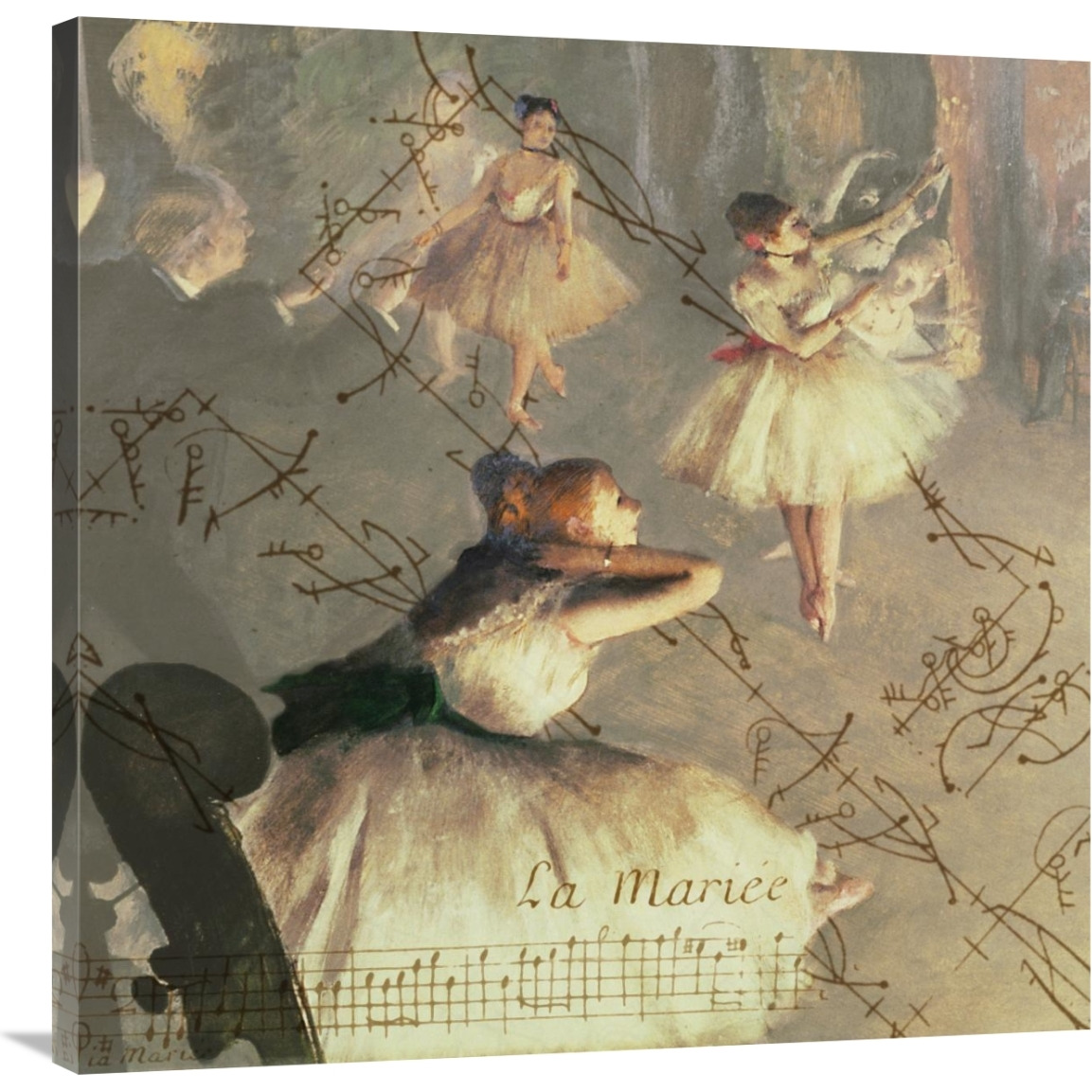 Degas Dancers Collage 4-Canvas Art-36&quotx36"