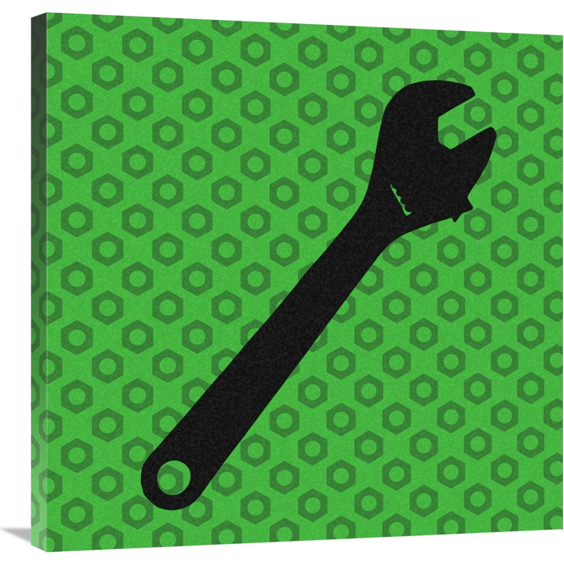 Hand Tools - Wrench and Hex Nut-Canvas Art-30&quotx30"