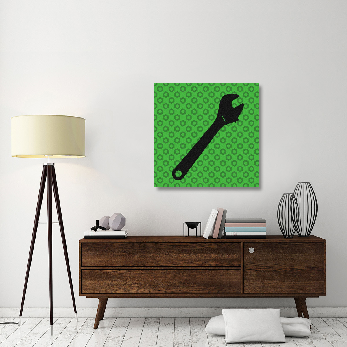 Hand Tools - Wrench and Hex Nut-Canvas Art-36&quotx36"