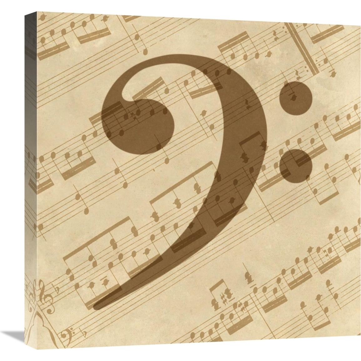 Music - Bass Clef-Canvas Art-24&quotx24"