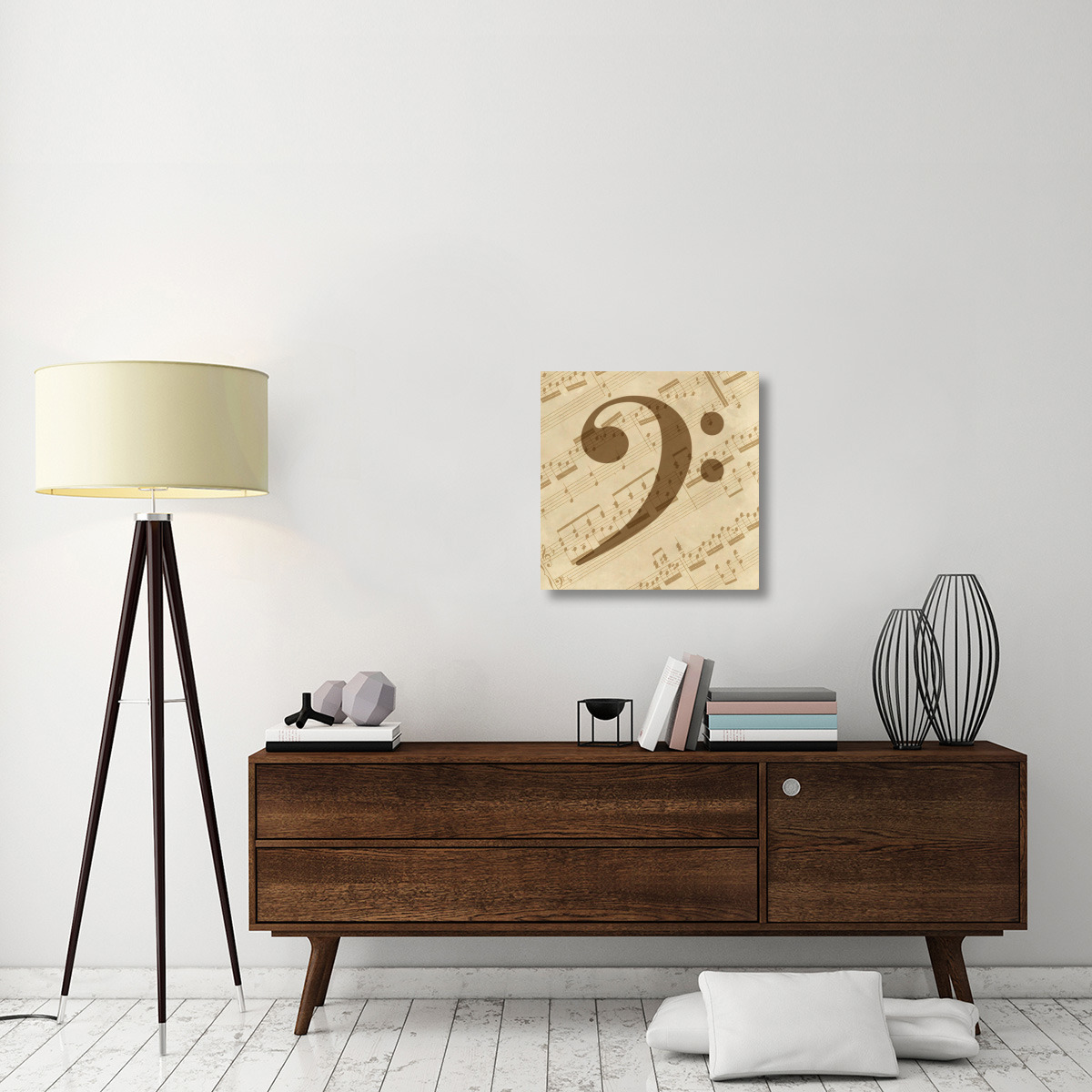 Music - Bass Clef-Canvas Art-24&quotx24"