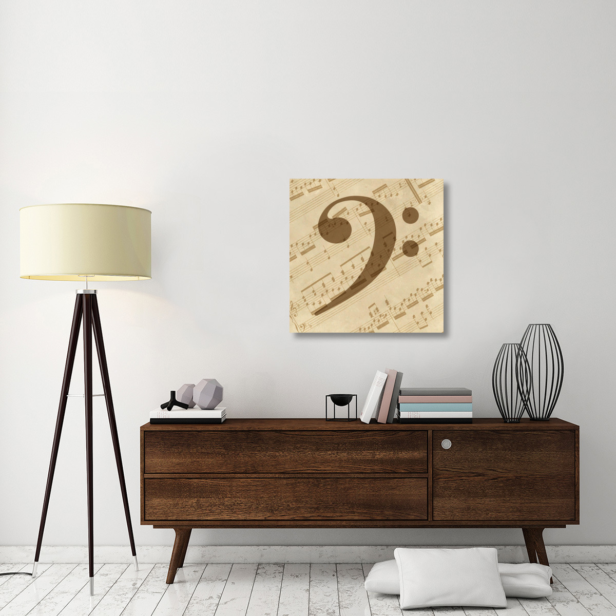 Music - Bass Clef-Canvas Art-30&quotx30"