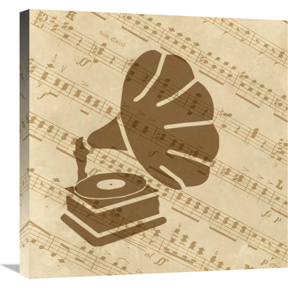 Music - Phonograph-Canvas Art-24&quotx24"