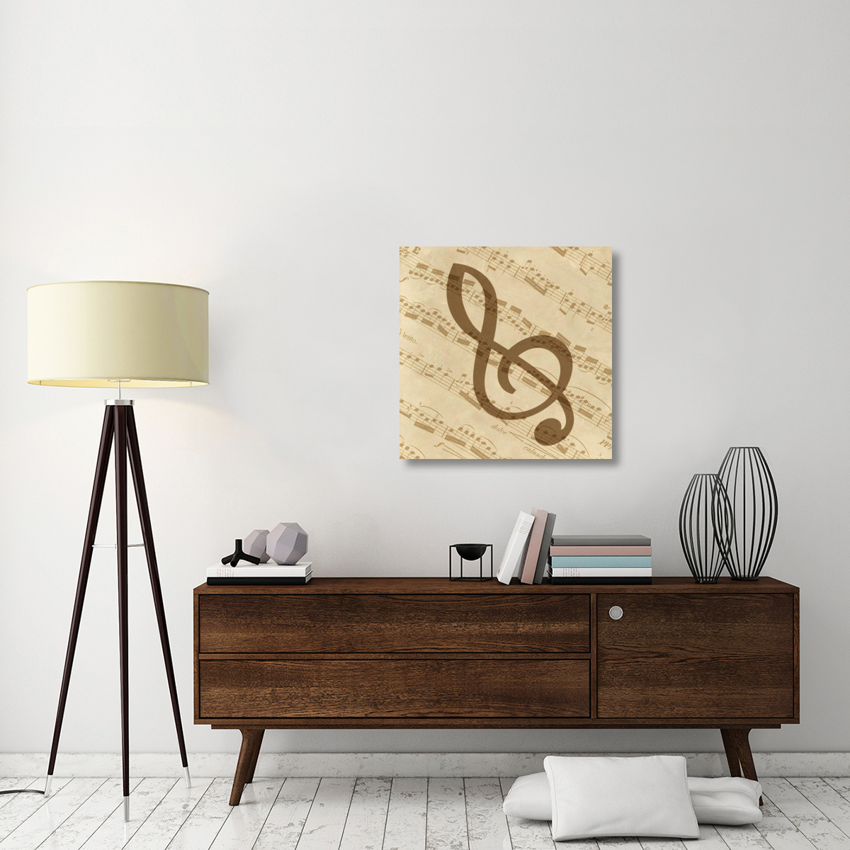 Music - Treble Clef-Canvas Art-30&quotx30"