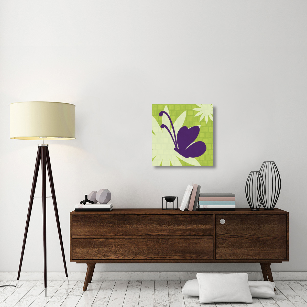 Bright Bugs Butterfly-Canvas Art-24&quotx24"