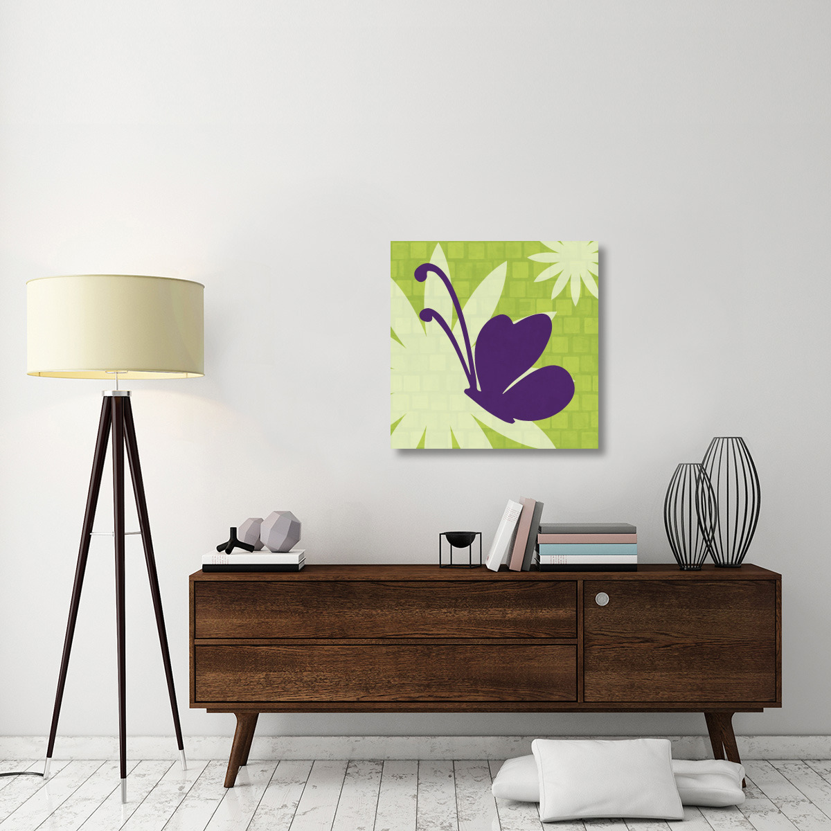 Bright Bugs Butterfly-Canvas Art-30&quotx30"