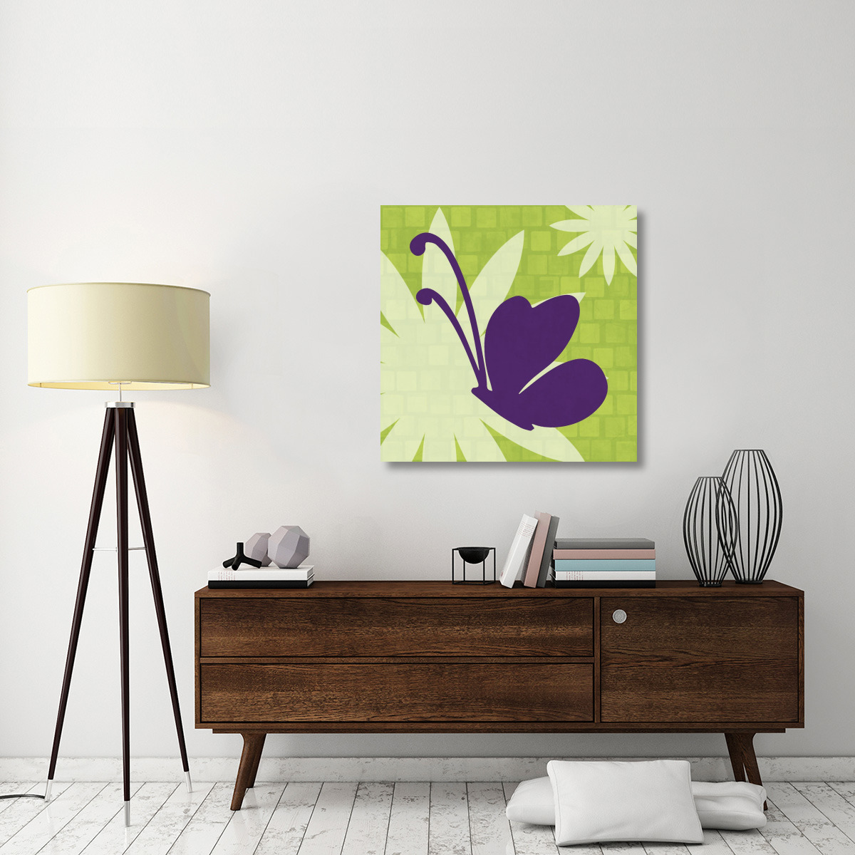 Bright Bugs Butterfly-Canvas Art-36&quotx36"