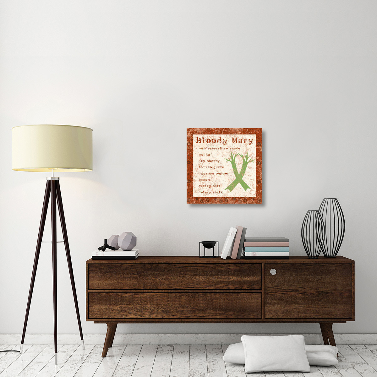 Cocktail Recipes - Bloody Mary-Canvas Art-24&quotx24"