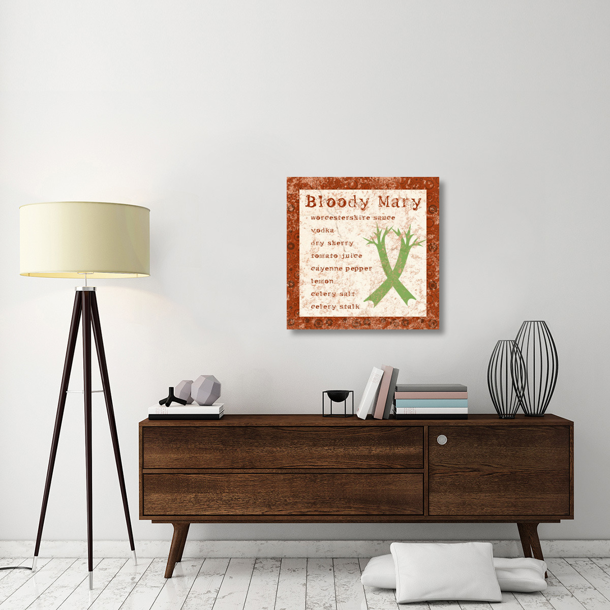 Cocktail Recipes - Bloody Mary-Canvas Art-30&quotx30"