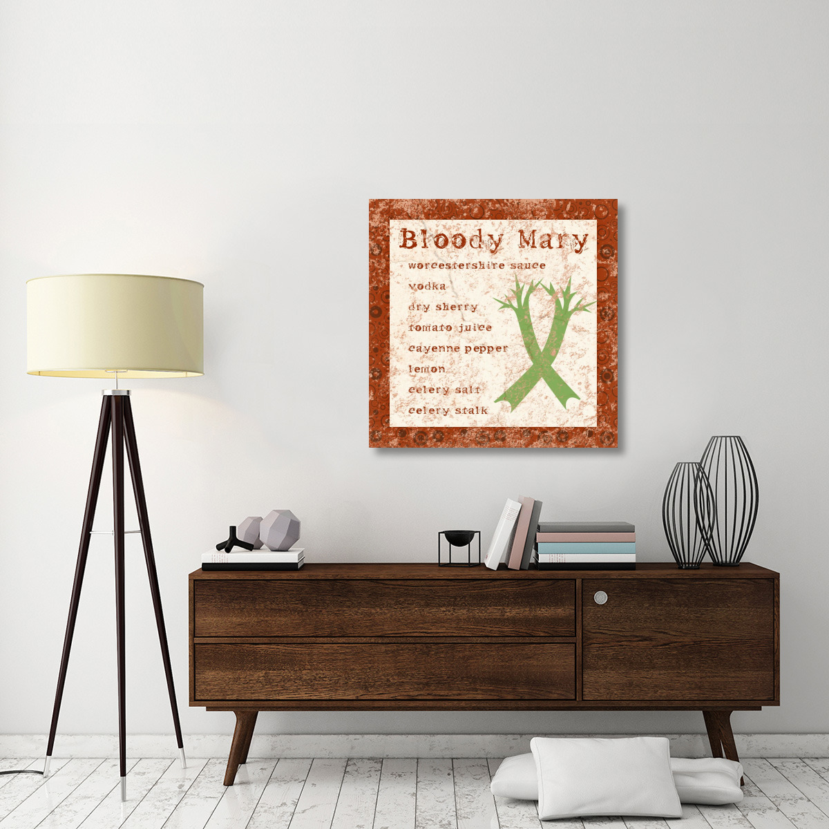 Cocktail Recipes - Bloody Mary-Canvas Art-36&quotx36"