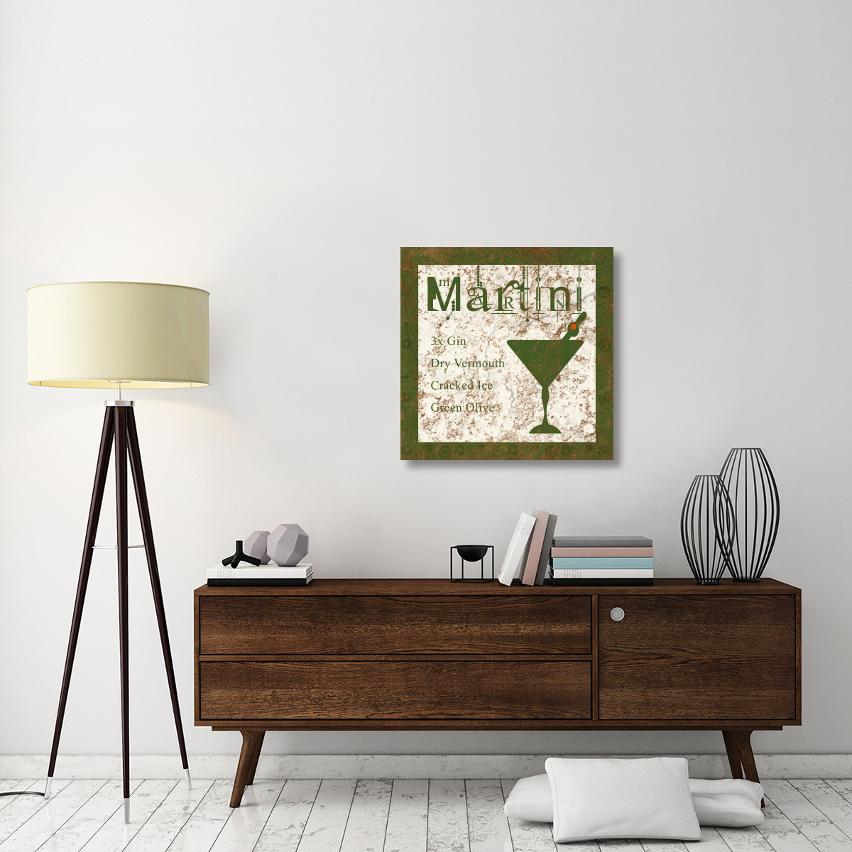 Cocktail Recipes - Martini-Canvas Art-30&quotx30"