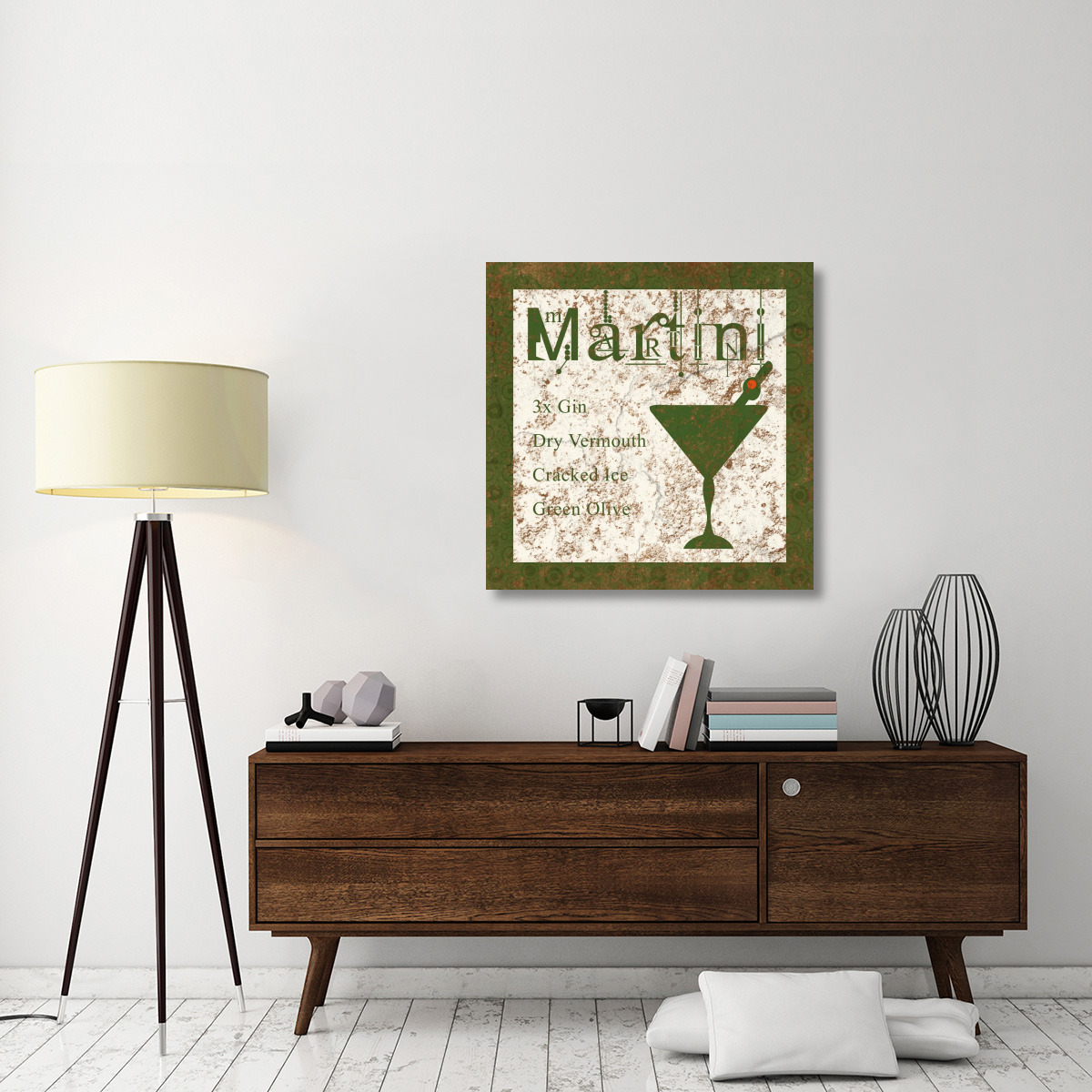 Cocktail Recipes - Martini-Canvas Art-36&quotx36"