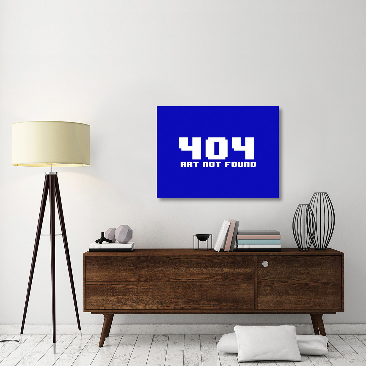 Virtual Messages in the Real World - 404 Rectangle Blue-Canvas Art-40&quotx30"