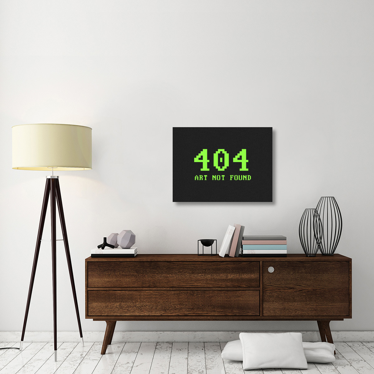 Virtual Messages in the Real World - 404 Rectangle Green-Canvas Art-32&quotx24"