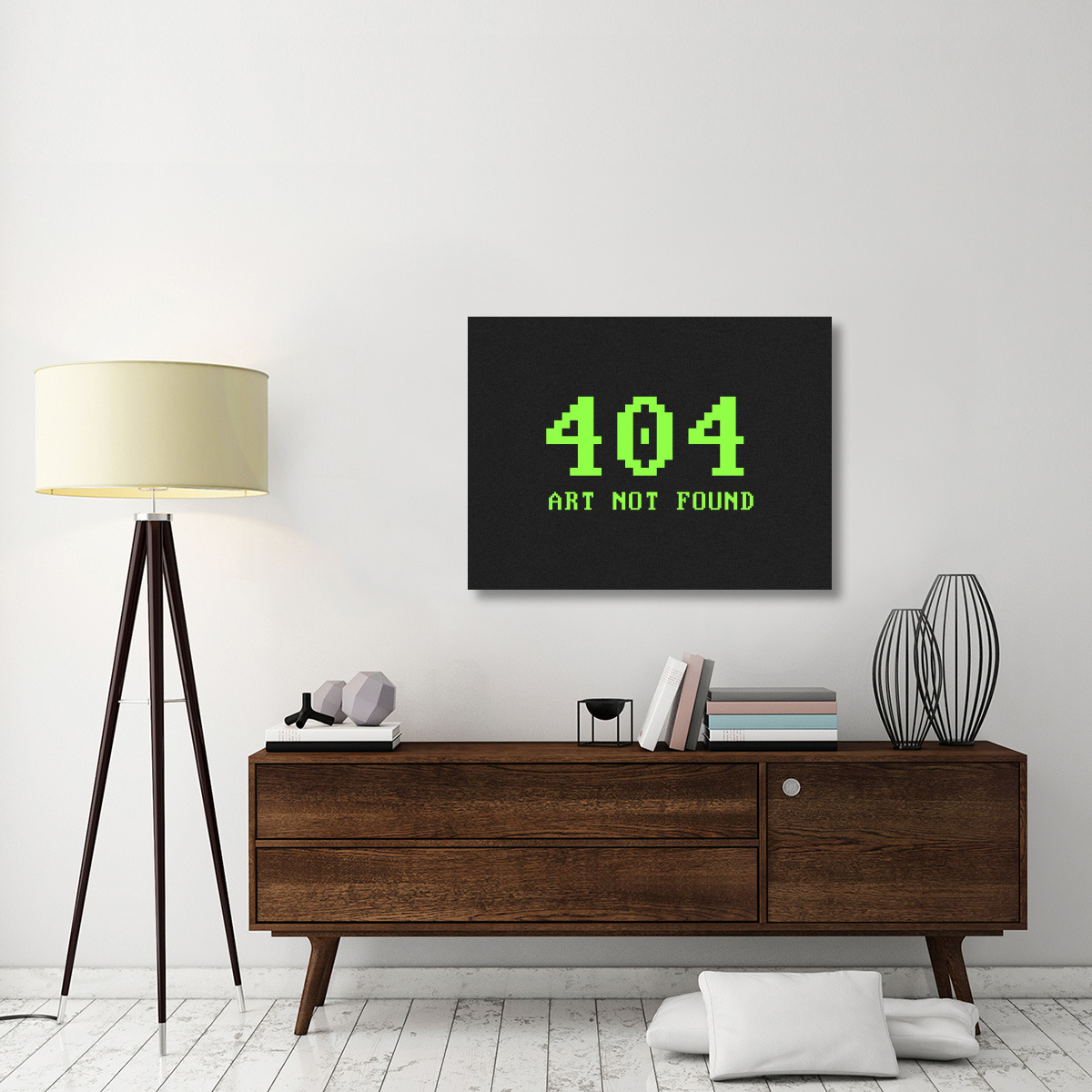 Virtual Messages in the Real World - 404 Rectangle Green-Canvas Art-40&quotx30"