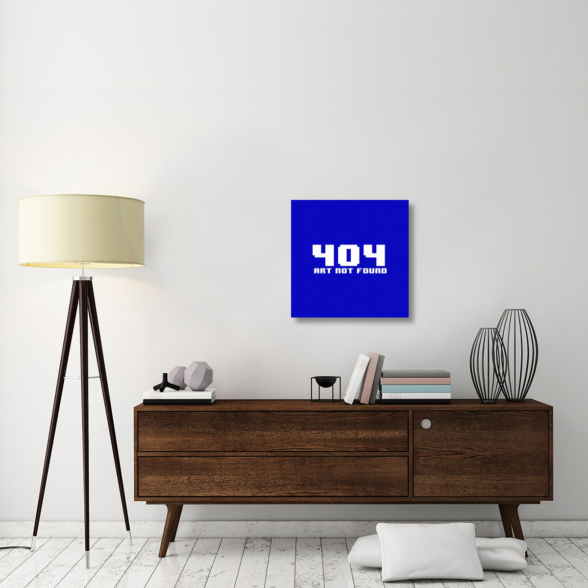 Virtual Messages in the Real World - 404 Square Blue-Canvas Art-24&quotx24"