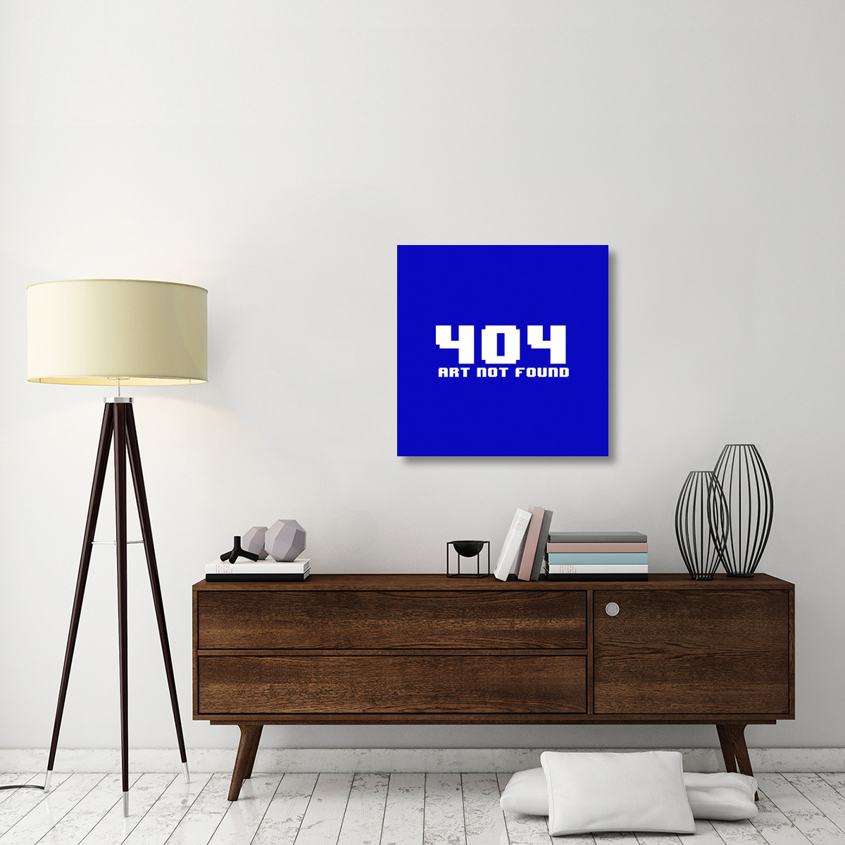 Virtual Messages in the Real World - 404 Square Blue-Canvas Art-30&quotx30"