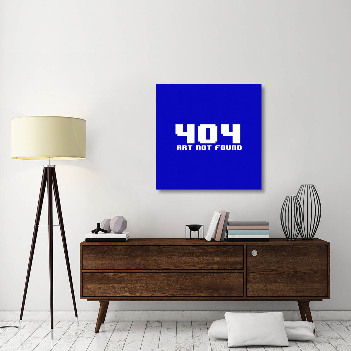 Virtual Messages in the Real World - 404 Square Blue-Canvas Art-36&quotx36"