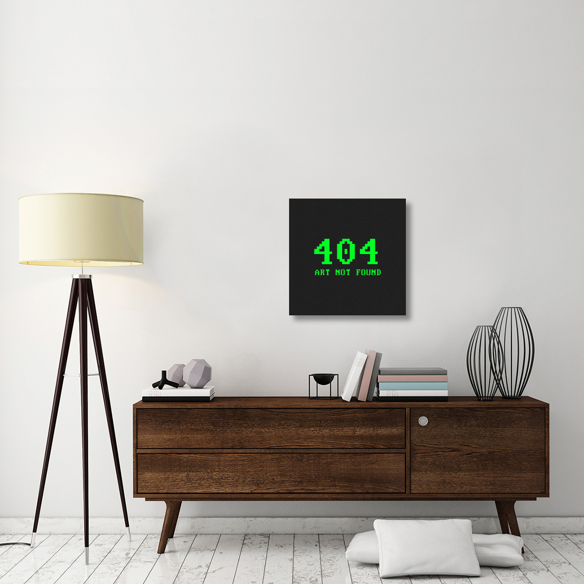 Virtual Messages in the Real World - 404 Square Green-Canvas Art-24&quotx24"