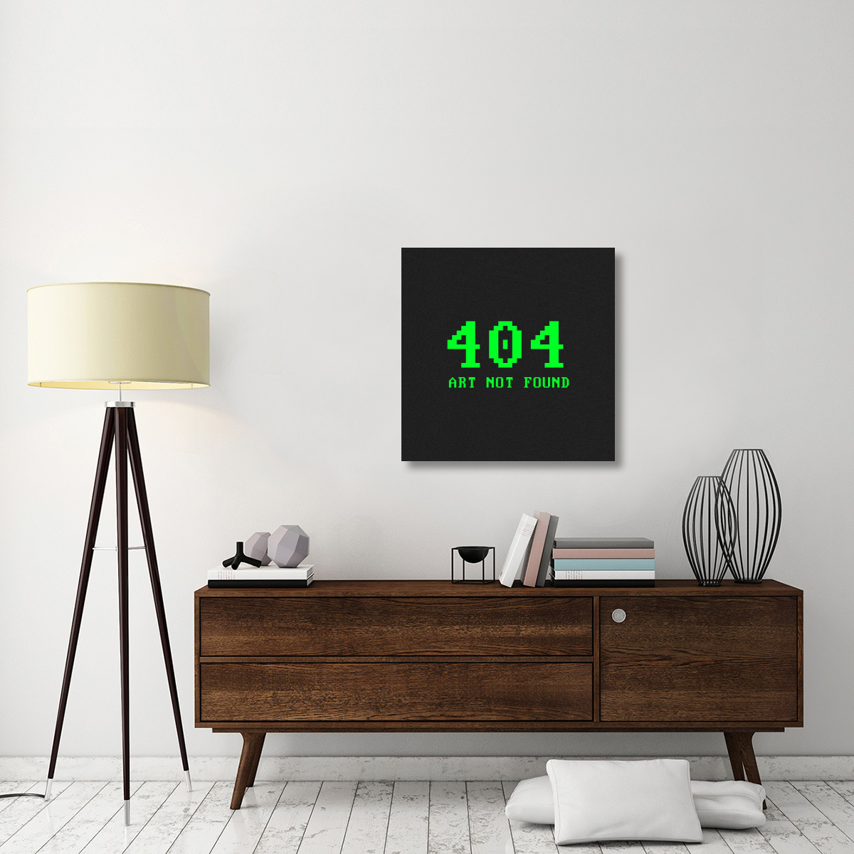 Virtual Messages in the Real World - 404 Square Green-Canvas Art-30&quotx30"