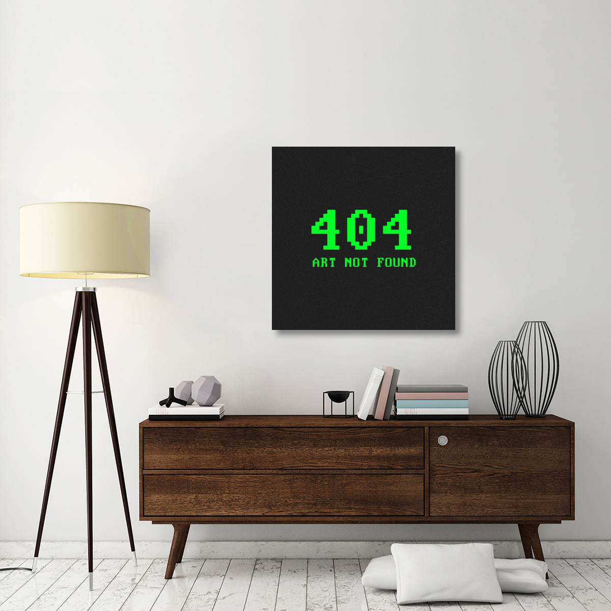 Virtual Messages in the Real World - 404 Square Green-Canvas Art-36&quotx36"