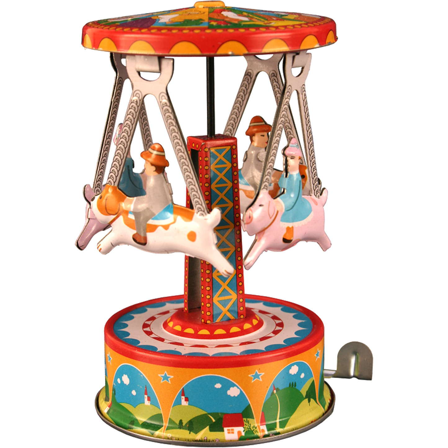 TIN WINDUP DOG CAROSEL EACH