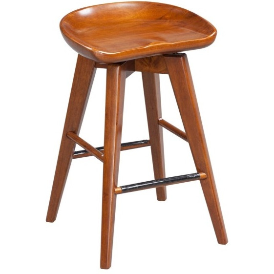 24" Bali Swivel Counter Stool, Walnut