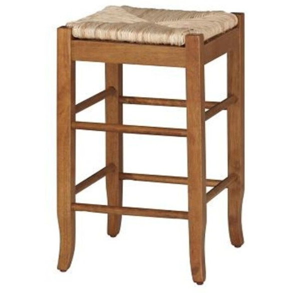 24" SQUARE RUSH CNTR STOOL [OAK]