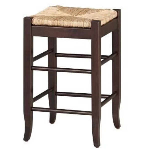 24" SQUARE RUSH CNTR STOOL [CAPPUCCINO]