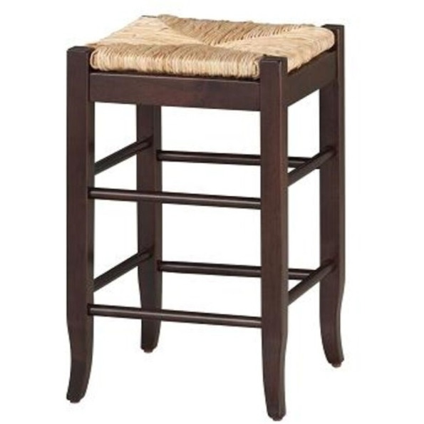 24" SQUARE RUSH CNTR STOOL [CAPPUCCINO]