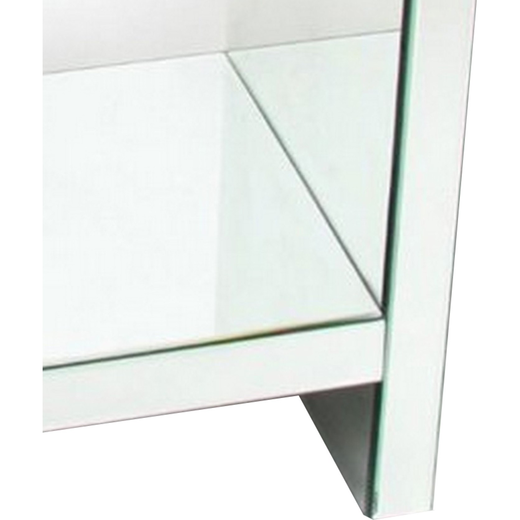 26 Inch Beveled Mirror Chest with 1 Drawer, Silver