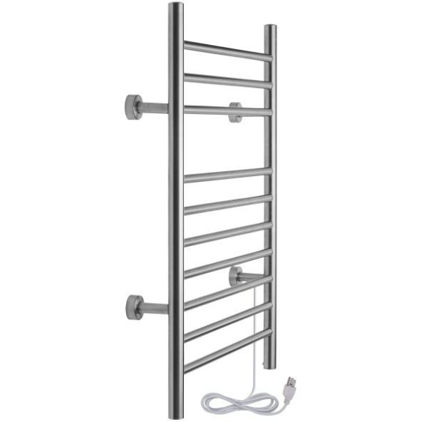 Infinity Towel Warmer, Brushed, Dual Connection, 10 Bars