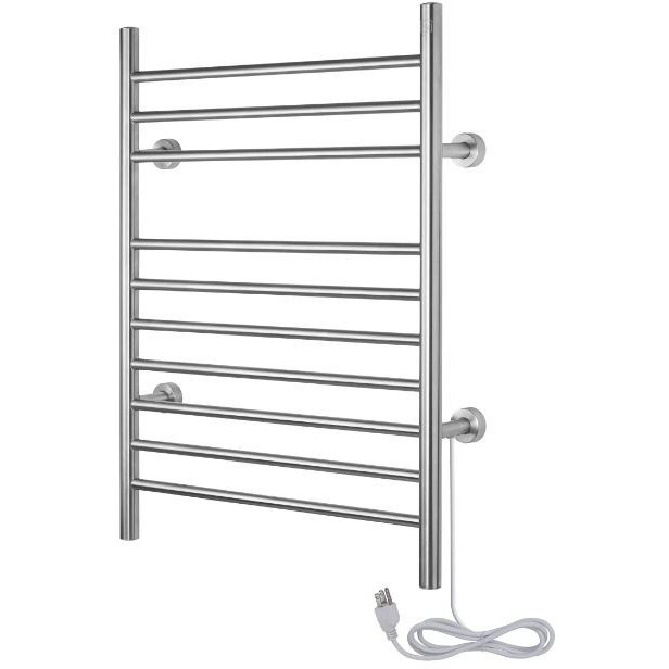 Infinity Towel Warmer, Brushed, Dual Connection, 10 Bars