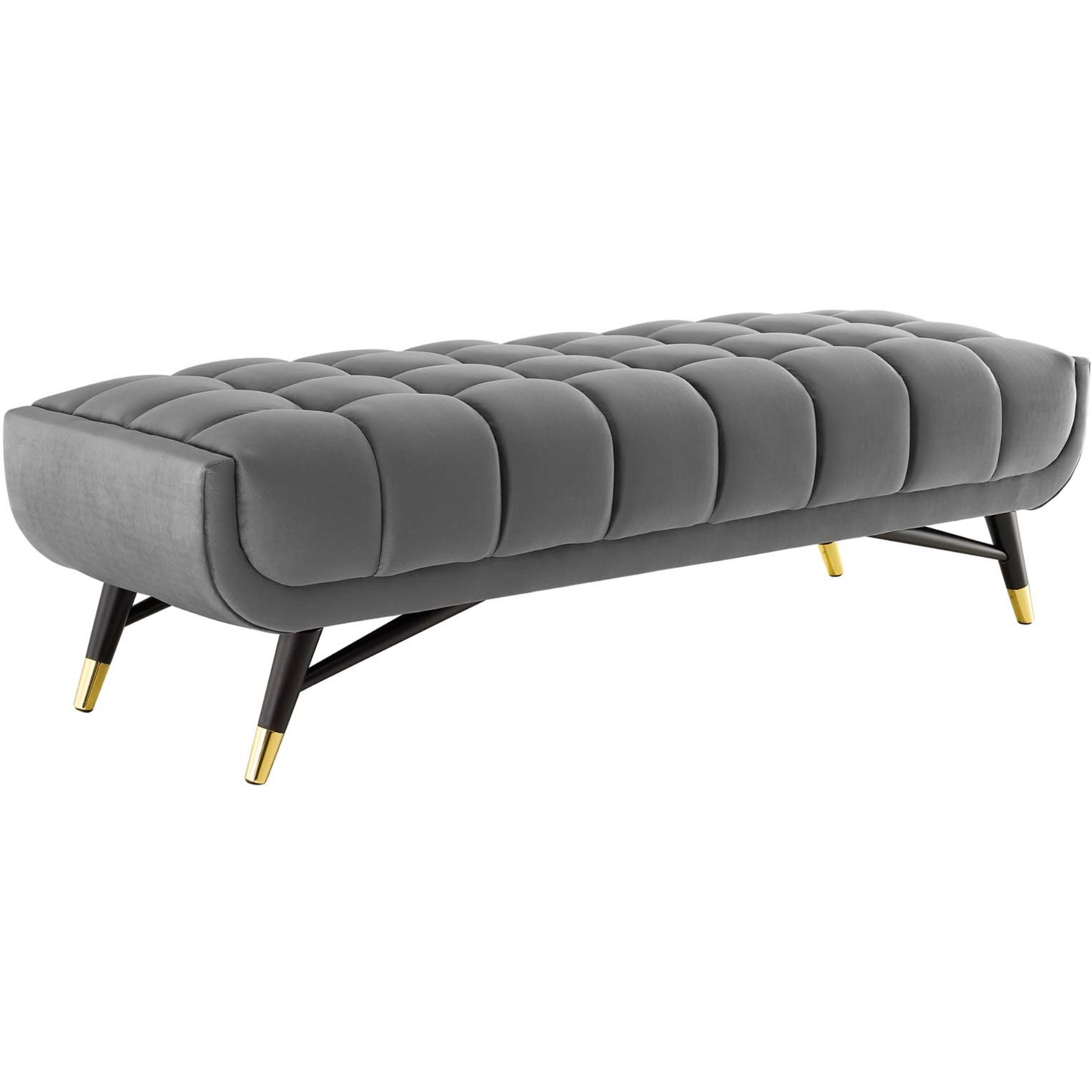 Adept 60" Performance Velvet Bench Gray