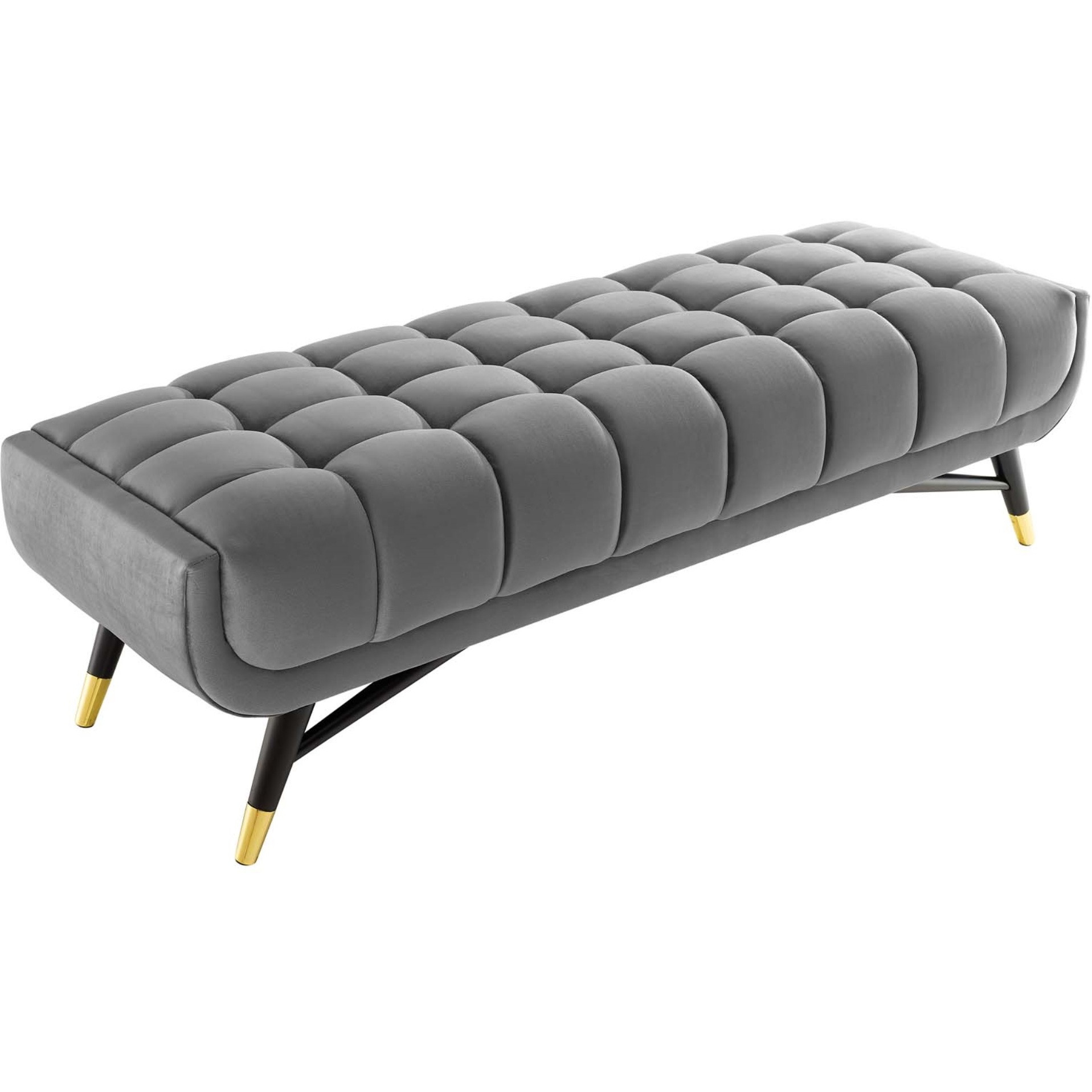 Adept 60" Performance Velvet Bench Gray