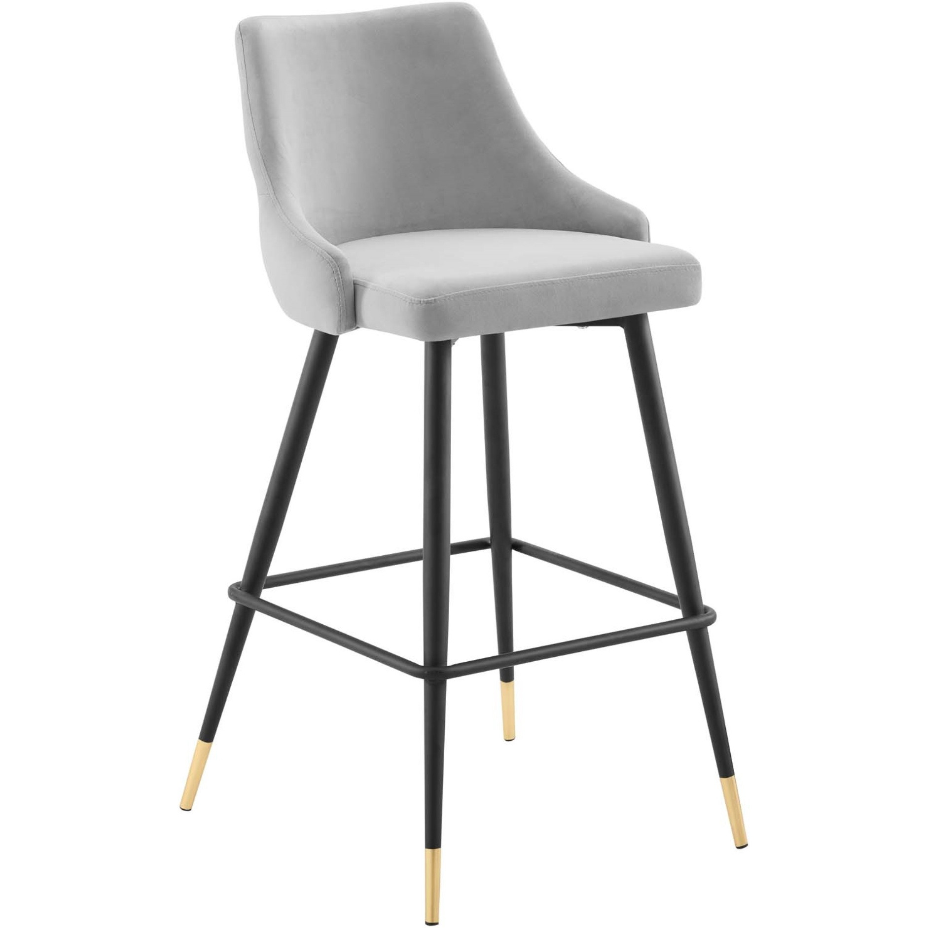 Adorn Performance Velvet Bar Stool Set of 2 Light Gray