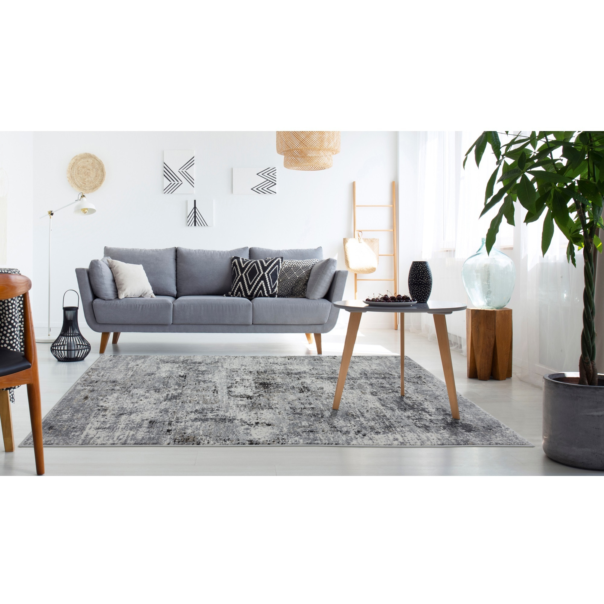 United Weavers Eternity Elixir Charcoal Runner Rug 2'7" x 7'4"
