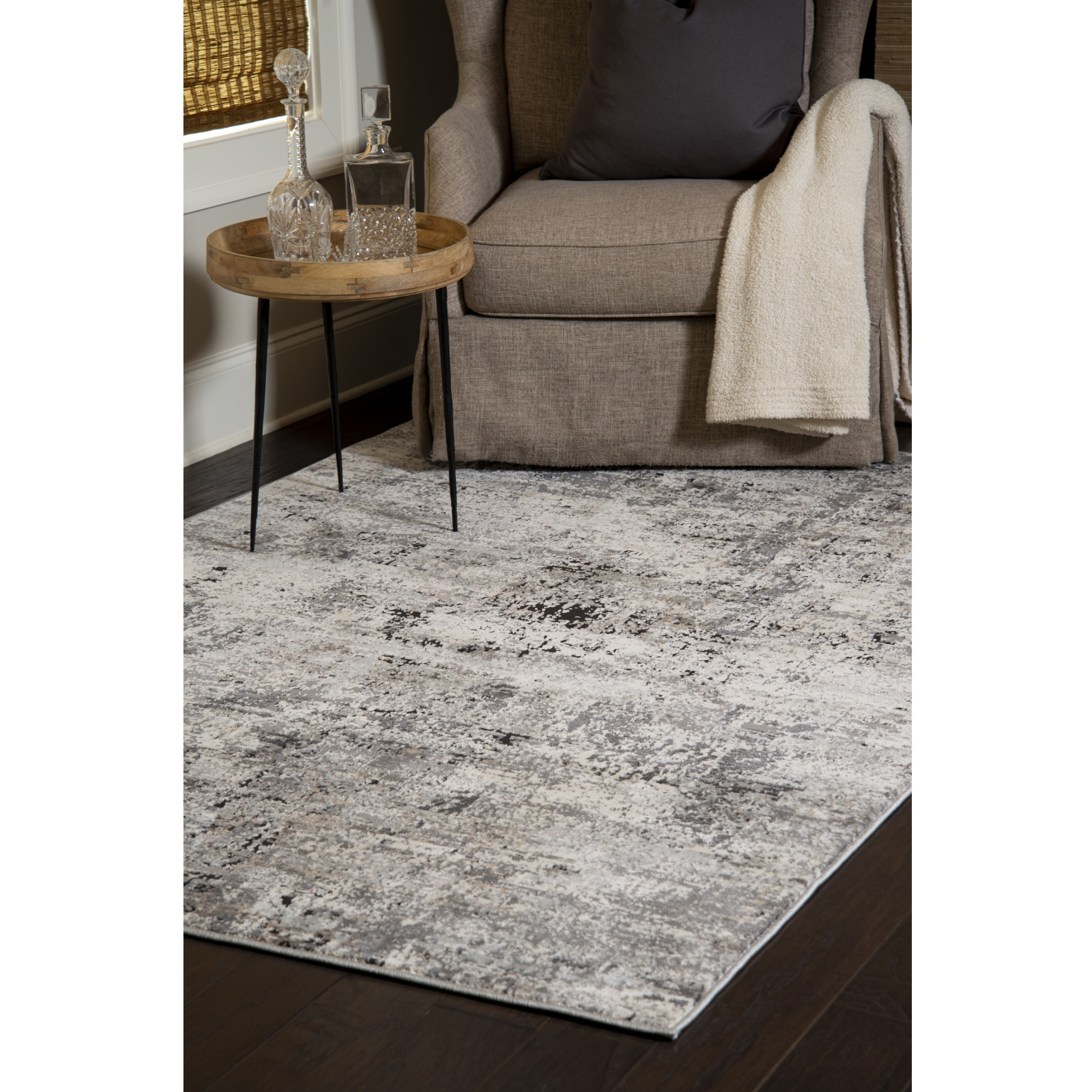 United Weavers Eternity Elixir Charcoal Runner Rug 2'7" x 7'4"