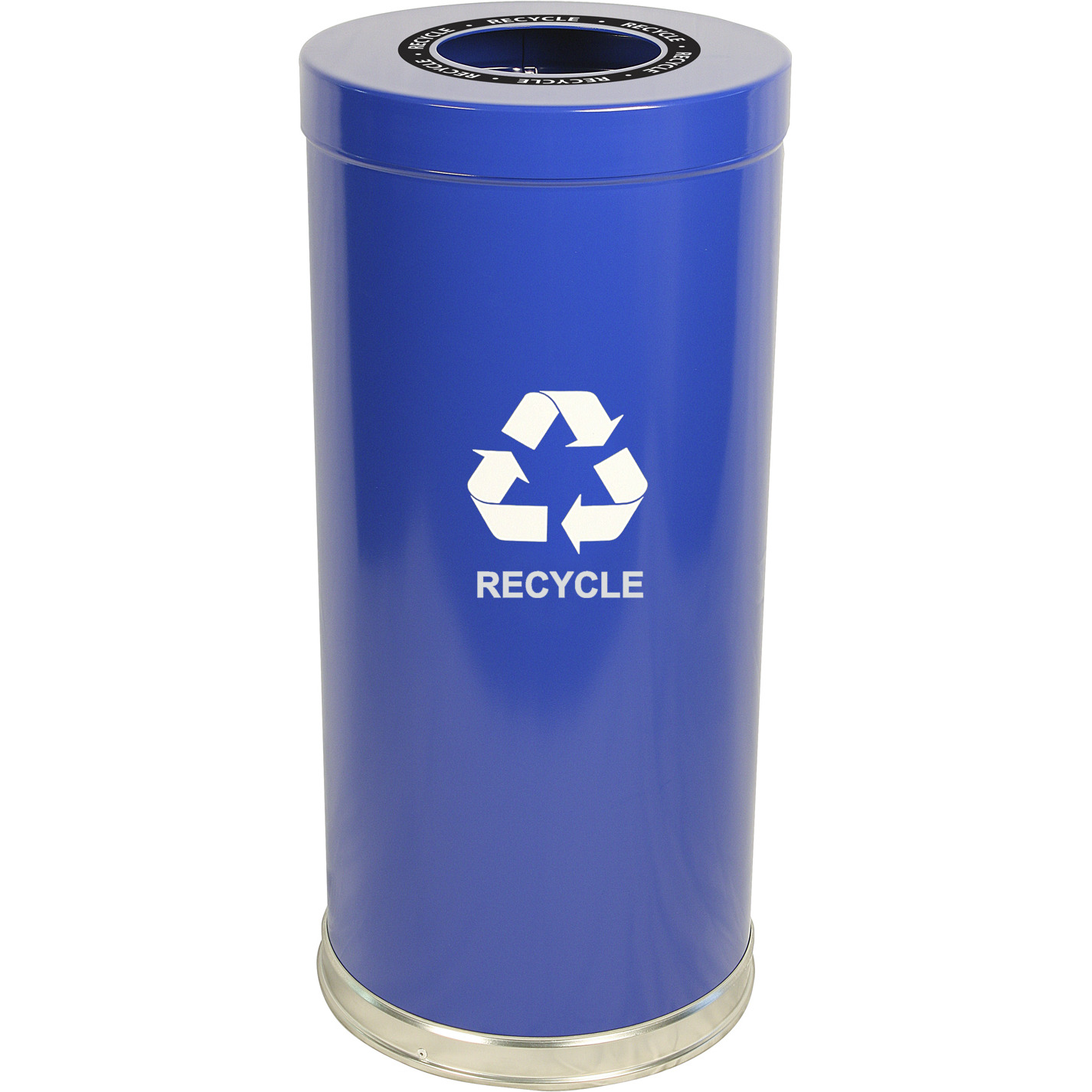 15RTBL-1H-VV Ergode Emoti-can - Sleek Single Stream Recycling & Waste Disposal Container with Stainless Steel Bottom Band & Lift-Off Lid