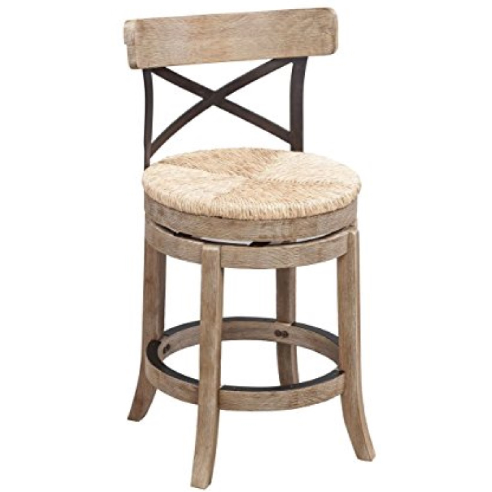 24" Myrtle Swivel Counter Stool [Wheat Wire-Brush]