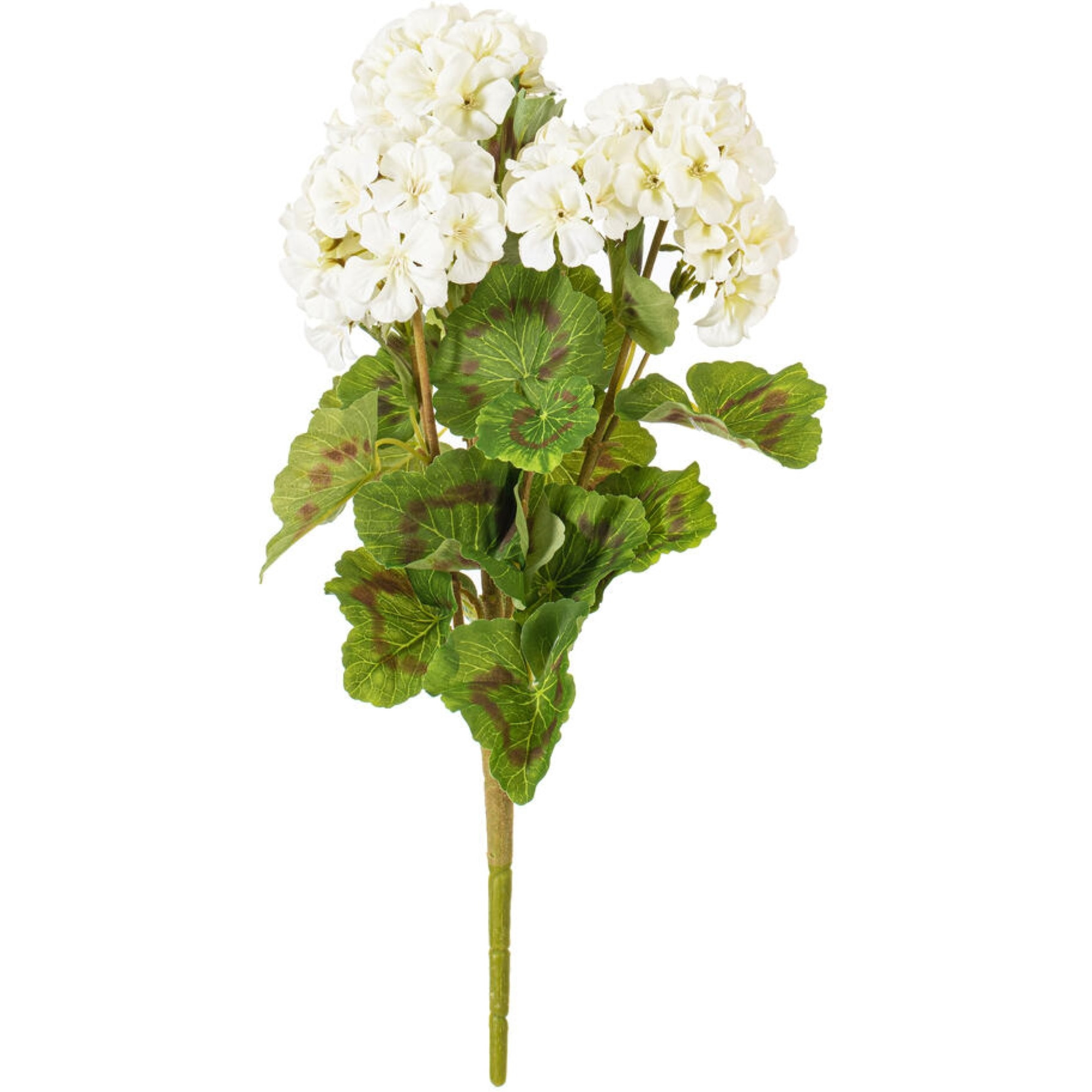 Vickerman 18" Artificial White Geranium Bush, 4 per Pack.