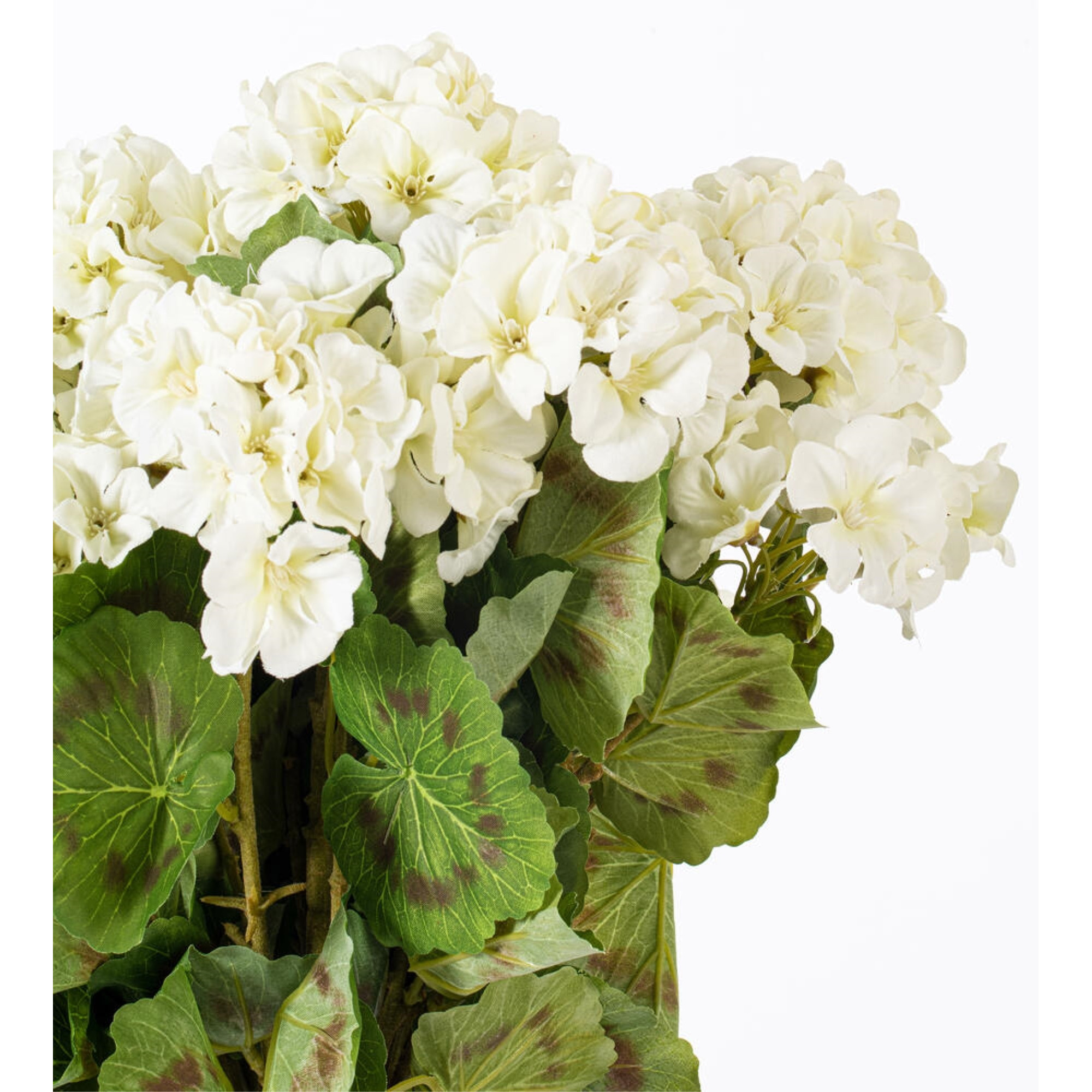 Vickerman 18" Artificial White Geranium Bush, 4 per Pack.