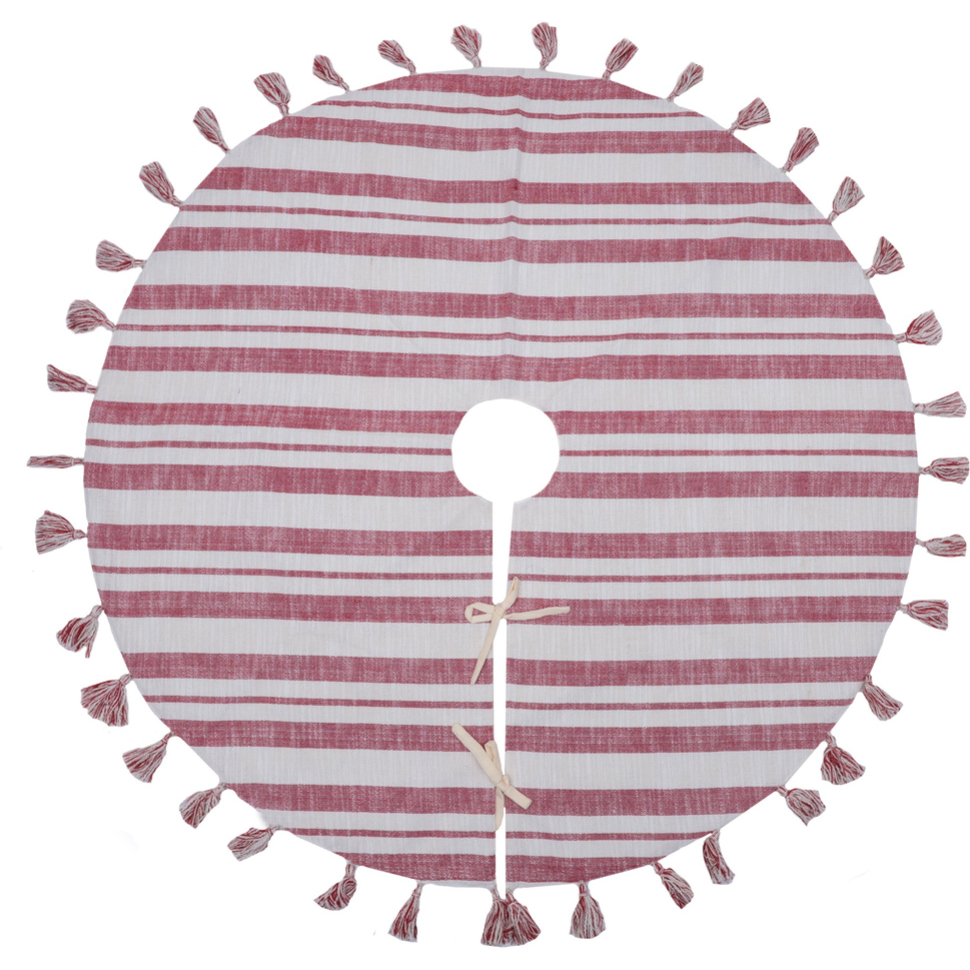 48" Red Stripe Cotton Tree Skirt