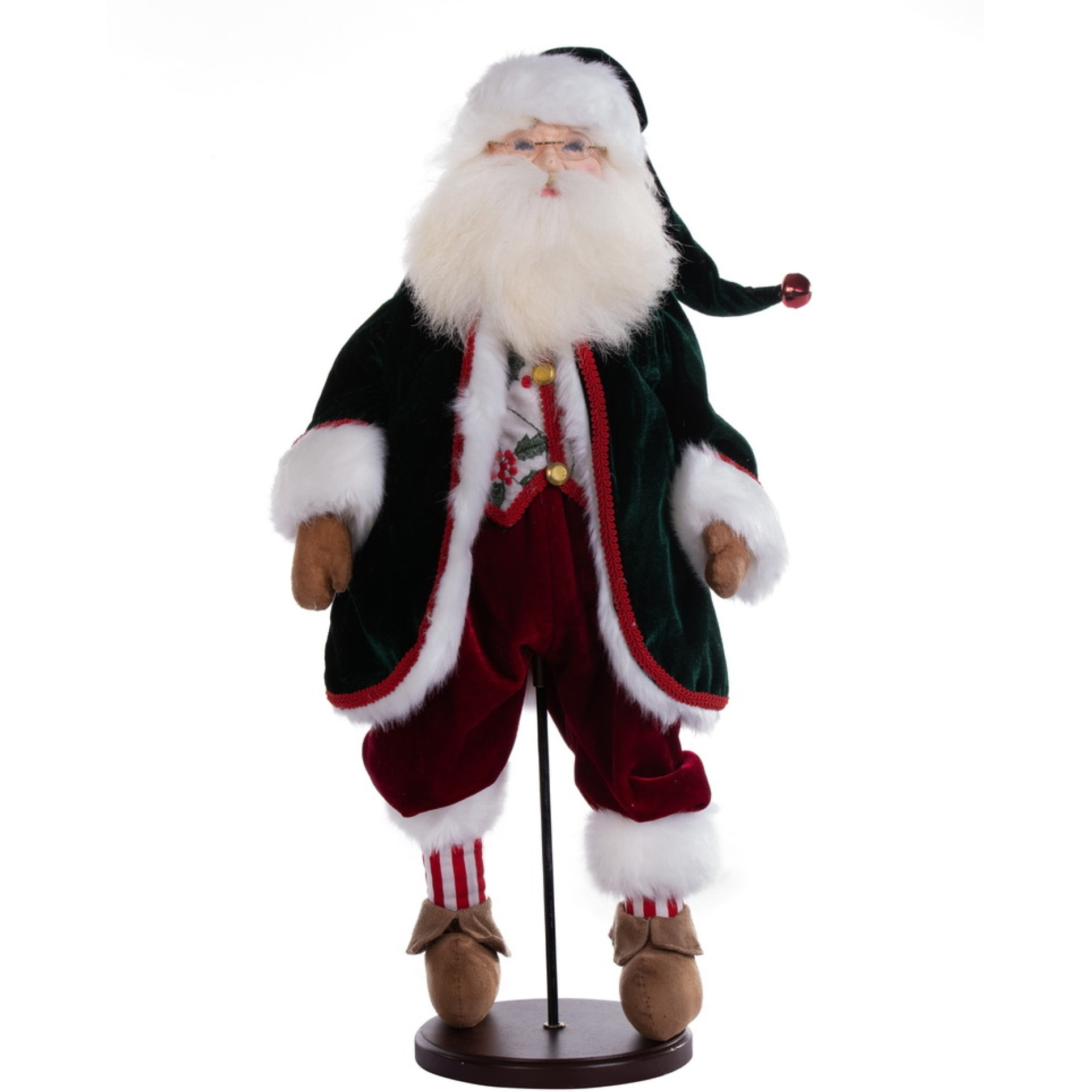 19" Jingle Bell Santa Doll w Stand