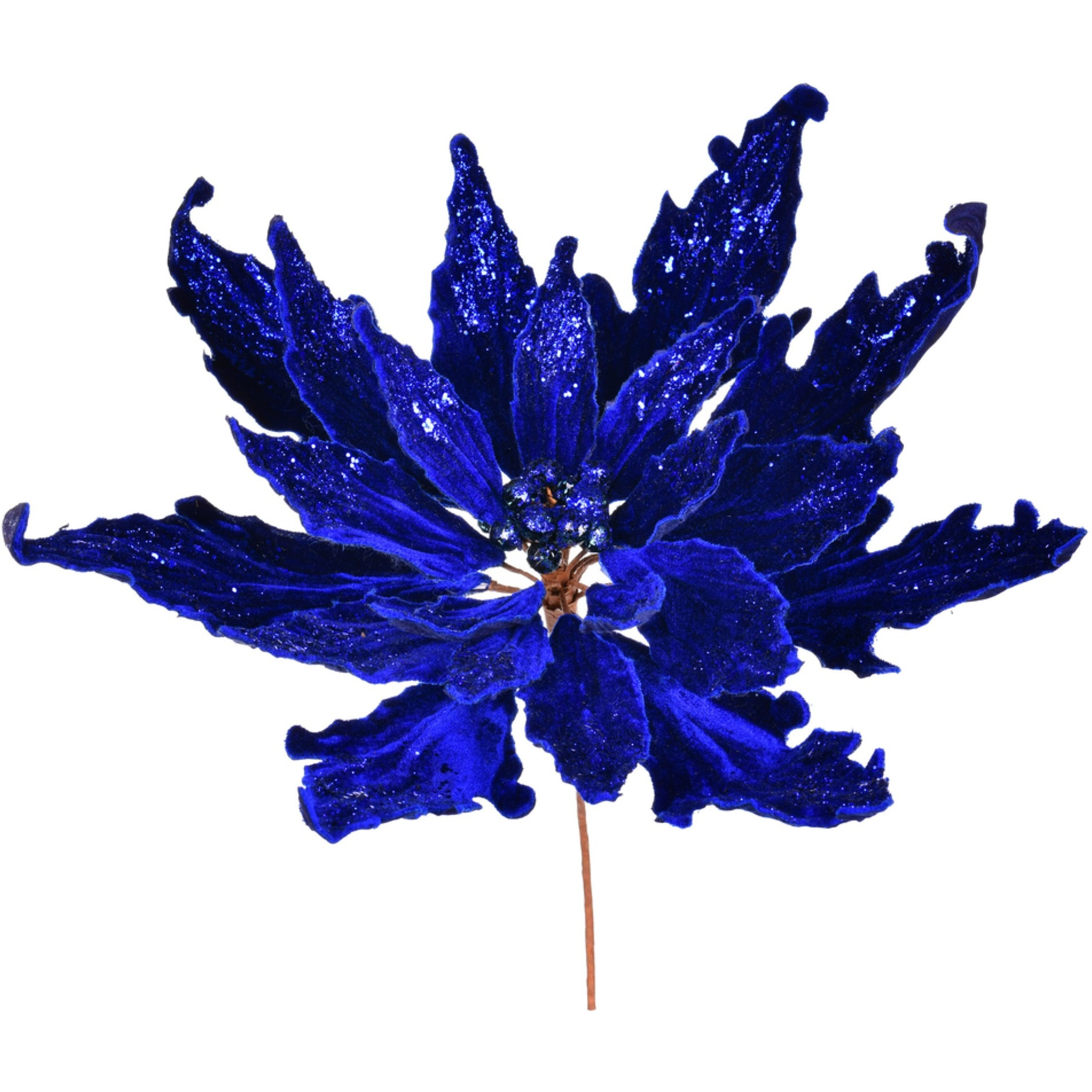 16" x 22" MidntBlue Velvet Poinsettia Pk