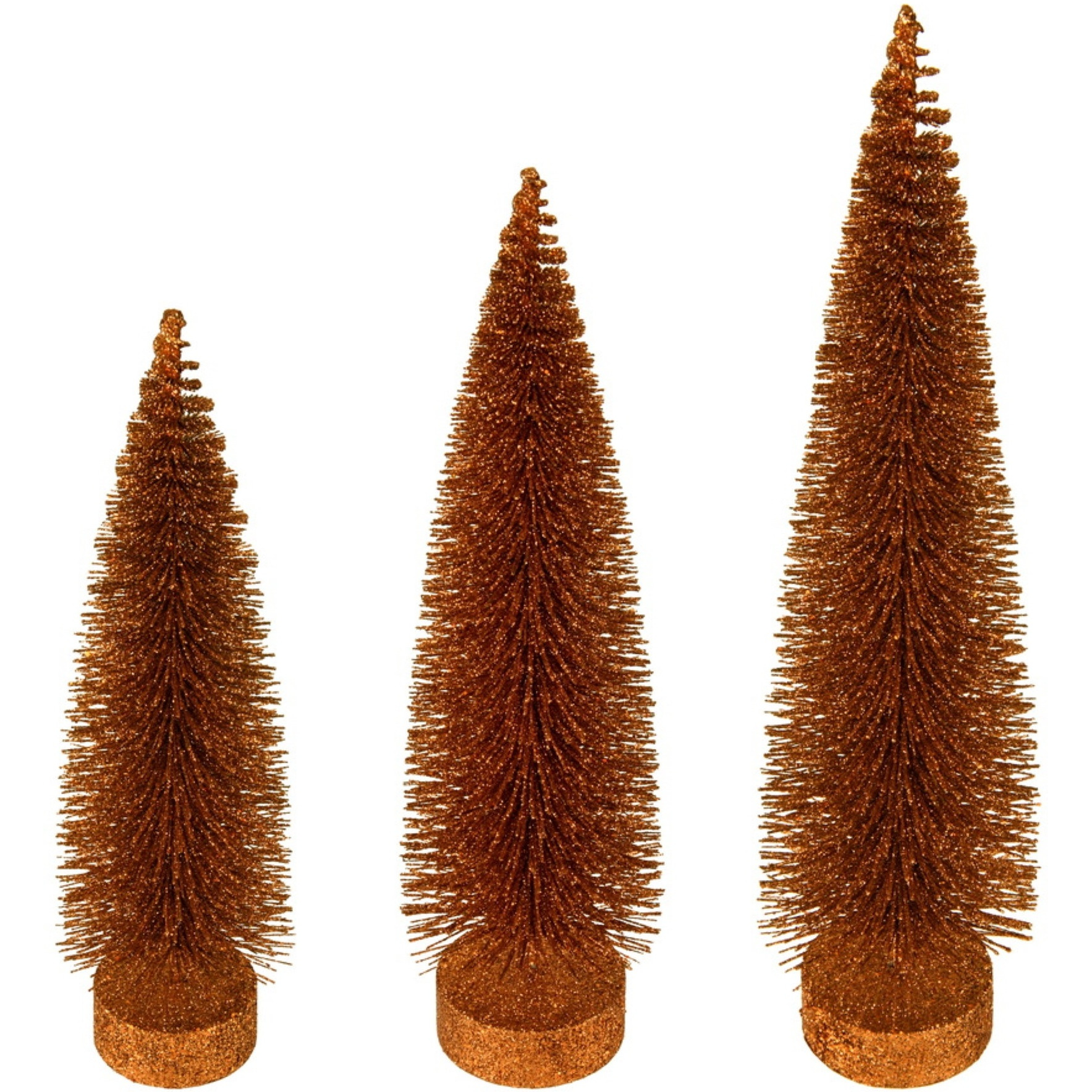 12"-14"-16" Copper Glitt Oval Tree 3/Set