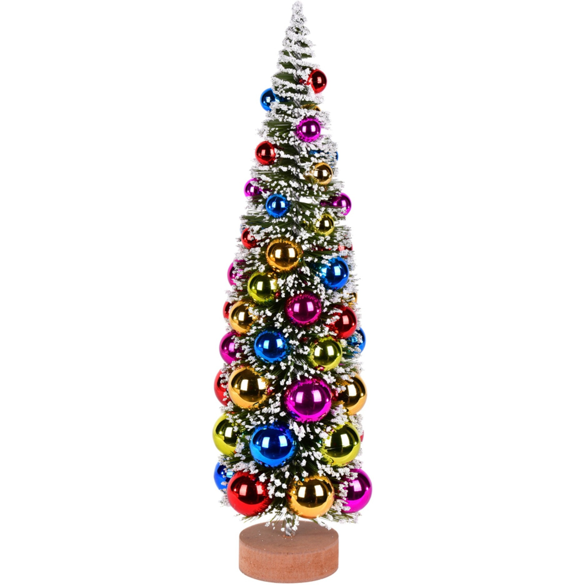 18" Frosted Green Tree with Multi Balls