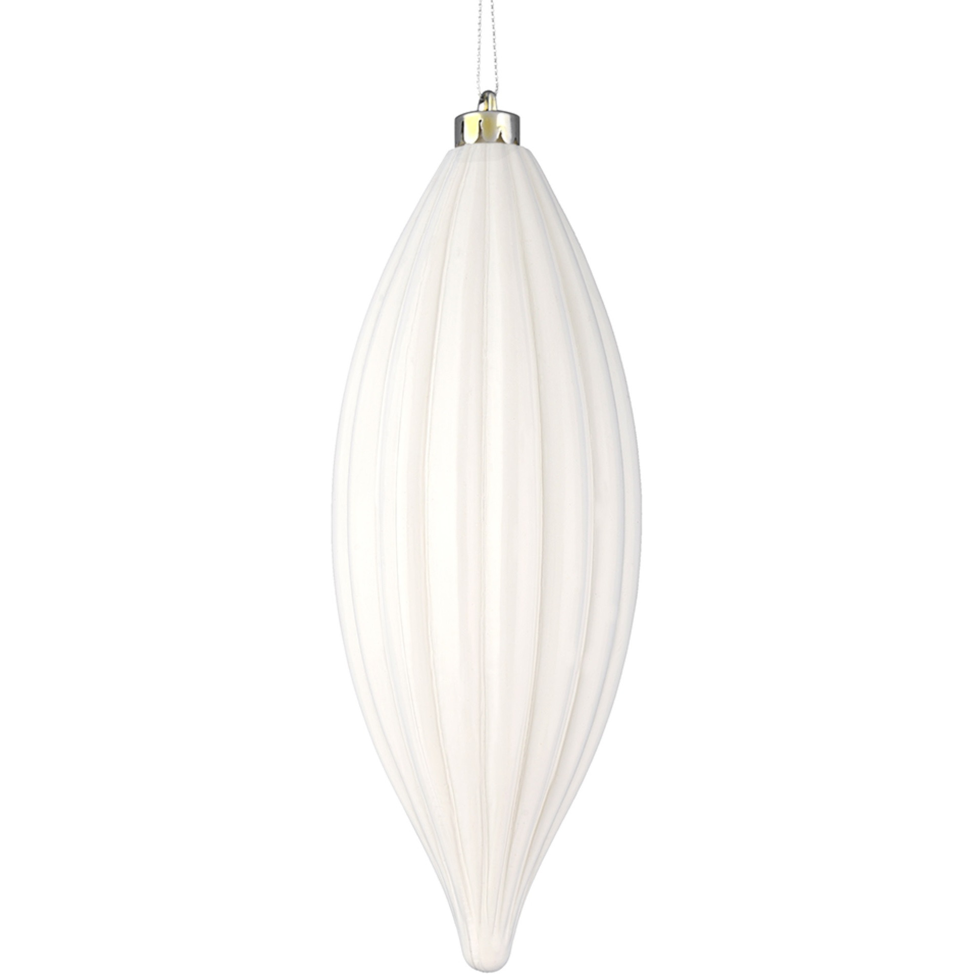 8" White Shiny Line Finial 4/Bag