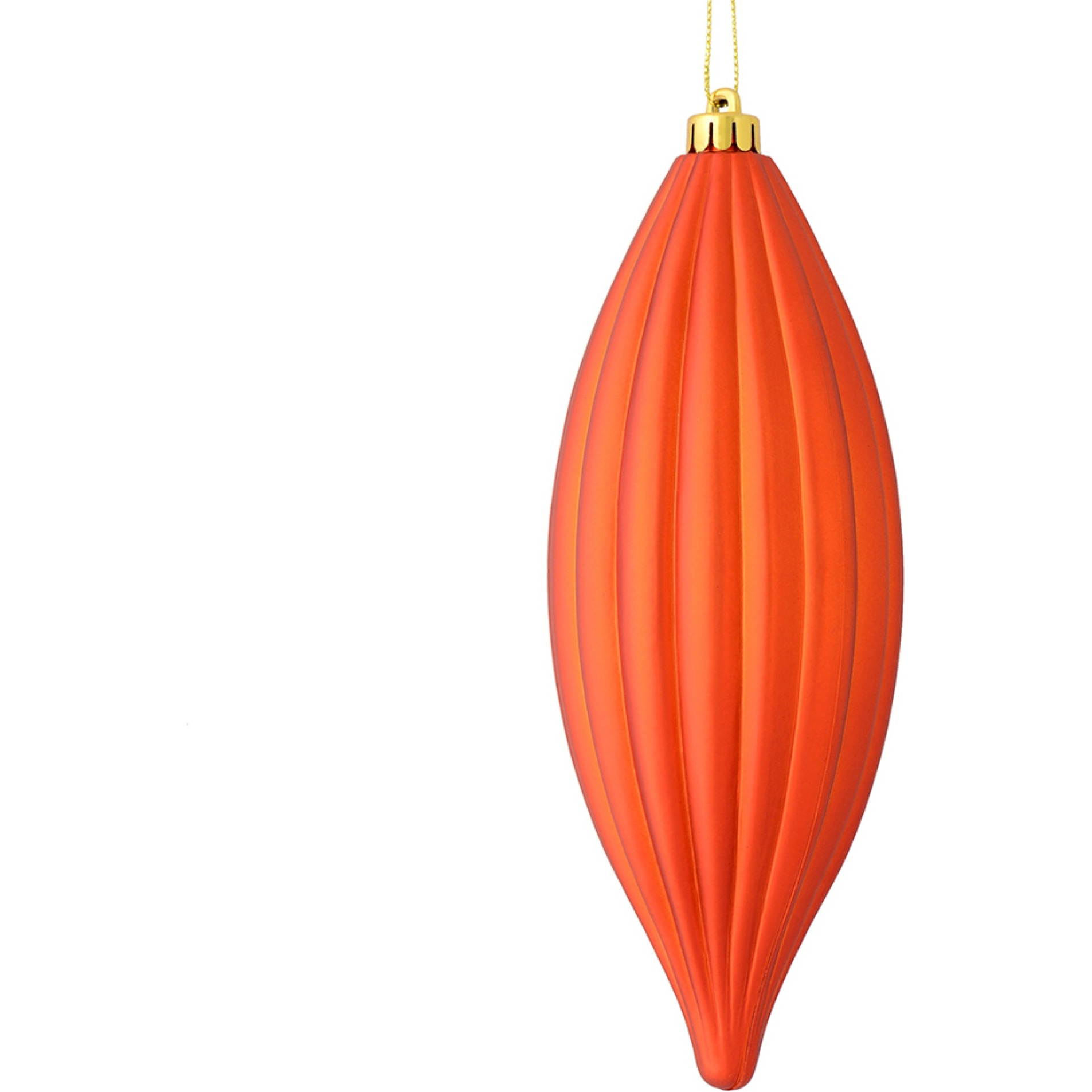 8" Burnish Orange Matte Line Finial 4/Ba