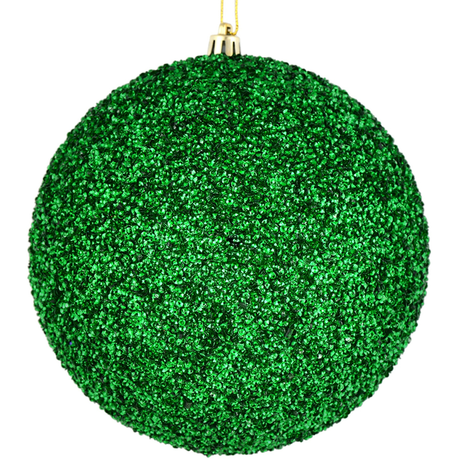 8" Green Beaded Ball Drilled 2/Bag